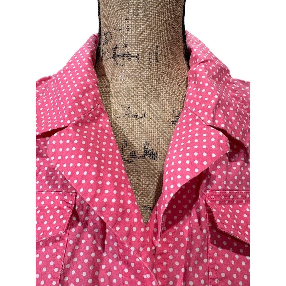 Rafaella Womens  Size 14 Pink & White Polka Dot Tie Waist Coquette Dainty - Picture 2 of 9